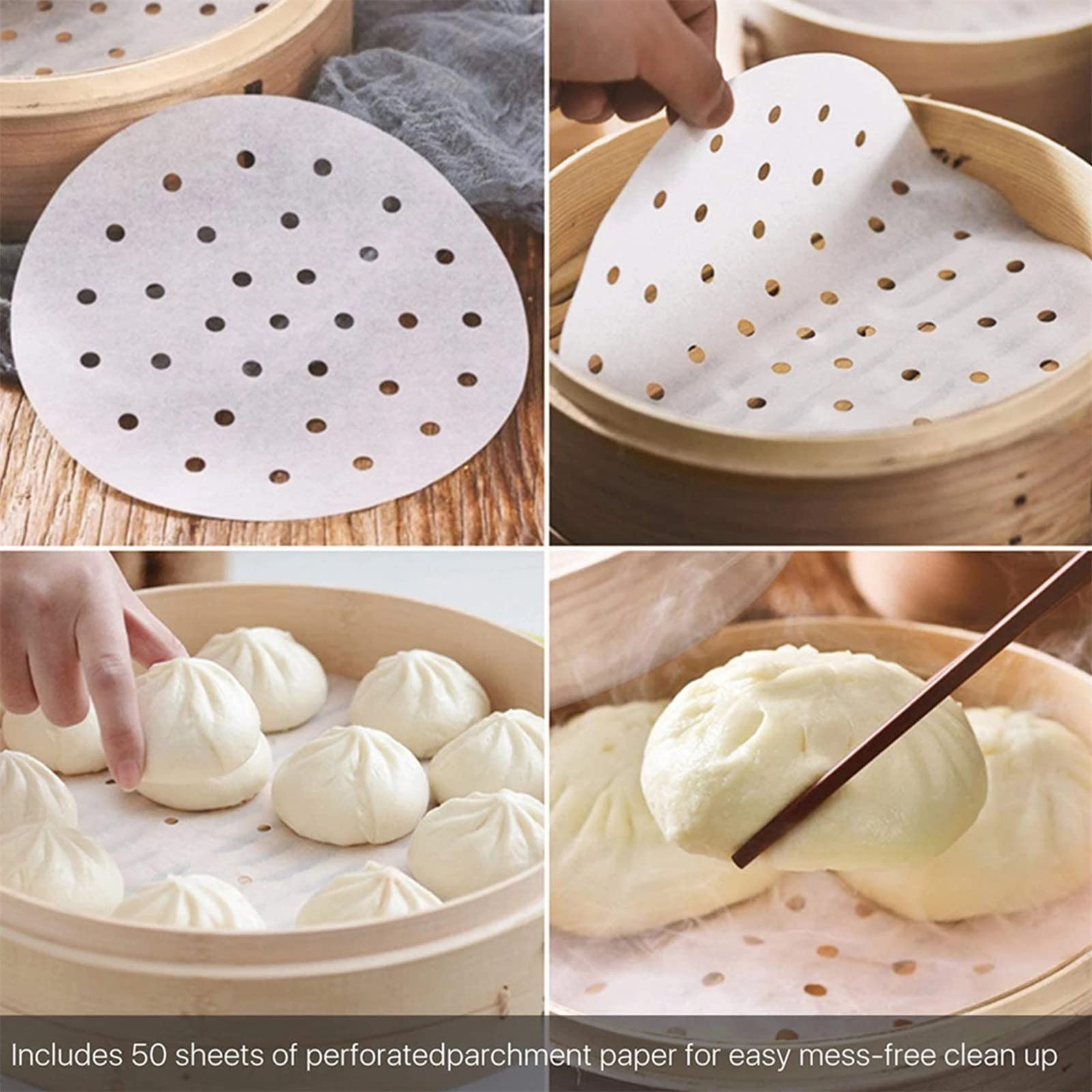 Amazon｜蒸篭 8インチ中国の餃子竹の汽船セット炊飯器の魚野菜の